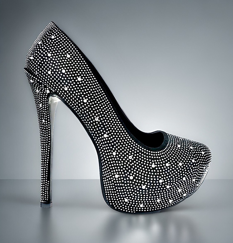 Black diamante style high heel shoes size 11